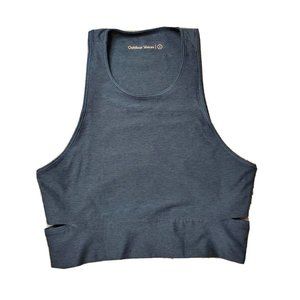 Outdoor Voices Women's S Charcoal Longline Cut Out Sports Bra Racerback Wireless